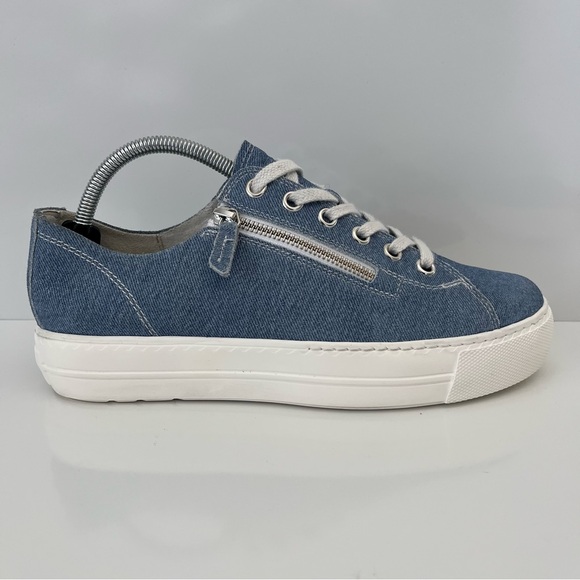 Paul Green Shoes - PAUL GREEN Skylar Platform Sneaker In Jean Denim